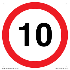 10mph or 10kph road speed sign